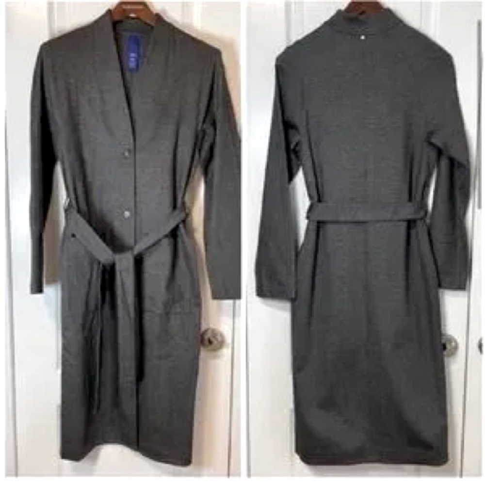 Kit and Ace Coastline Robe Style Long Cardigan in Charcoal Grey.
